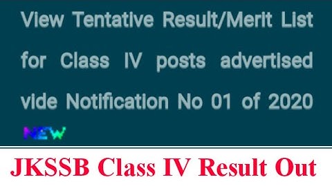 JKSSB Class IV Result Out l How to Check  Class 4TH Result