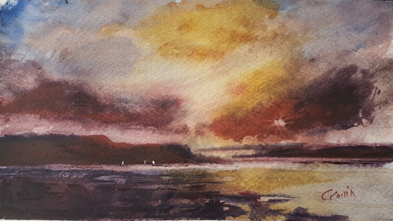 Using the Small Ron Ranson Hake Brush Warning Excess Fiddling! Painting Sea & Sky YouTube