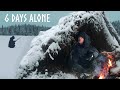 6 Day Winter Camping: FROZEN LAKE ICE FISHING &amp; Bushcraft Shelter [1 Hour Movie]