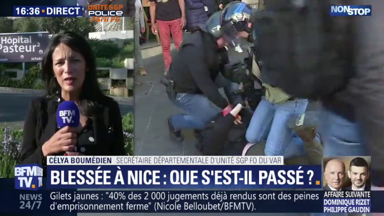 NICE - MANIFESTATION INTERDITE - UNE MANIFESTANTE BLESSÉE LORS D'UNE BOUSCULADE