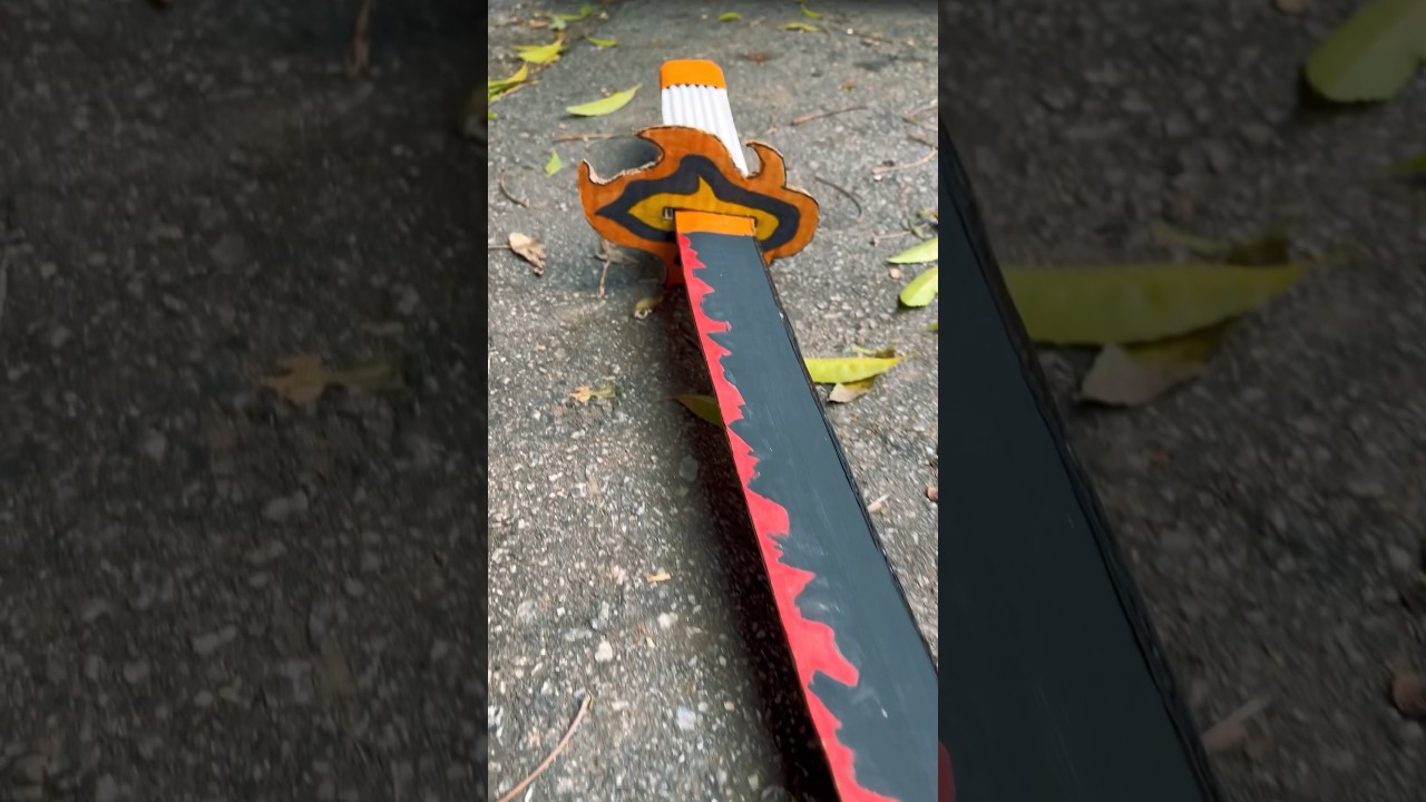 Katana do Rengoku de papelão #kimetsunoyaiba #katana #rengoku # ...