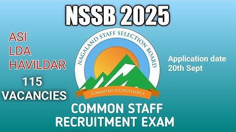 NSSB EXAM 2025 | ASI, LDA & HAVILDAR