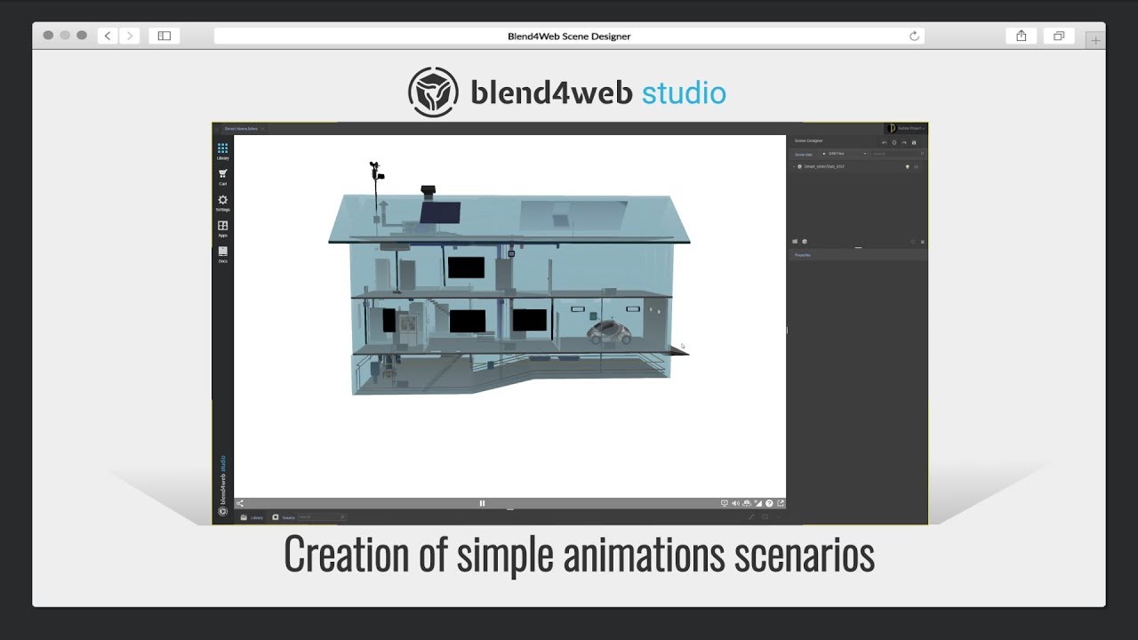 Web scene. Blend4web. Design creator.