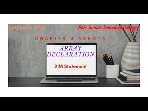 10th Class| Computer| Chapter 4| Array Declaration
