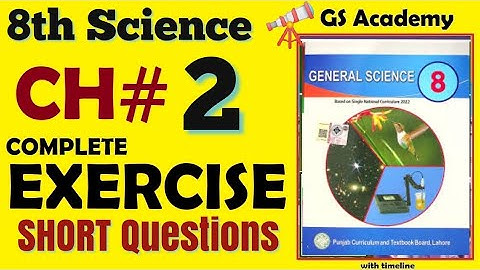 Exercise short questions, chapter 2, human nervous system, class 8 general science, 8th science, gs