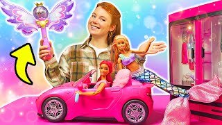 Puppen Video für Kinder | Barbie und die Meerjungfrau haben die Körper getauscht | Magisches Schloss