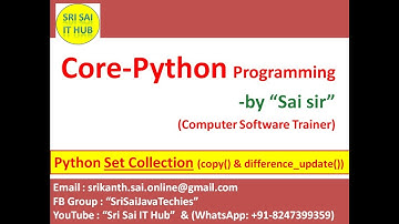 Python Set Collection with copy() and difference_update() functions || Python Collections || #111