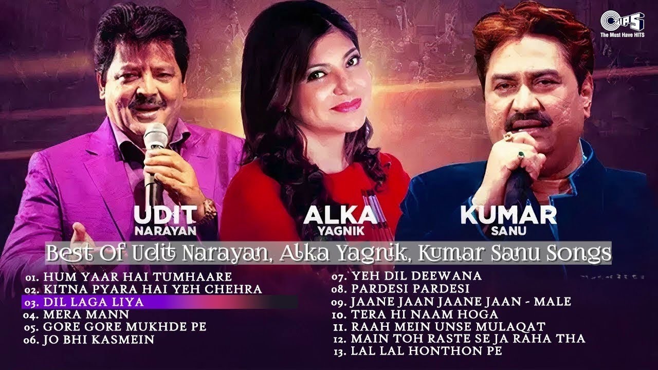 LIVE – Alka Yagnik, Udit Narayan, Kumar Sanu Hits Hindi Songs | 90s Hits Hindi Song Playlist