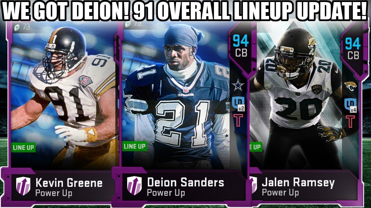 WE GOT DEION SANDERS! 91 OVERALL LINEUP UPDATE! INSANE NEW LINEUP! | MADDEN 19 ULTIMATE TEAM