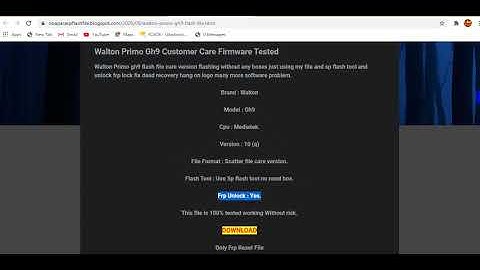 Walton Primo Gh9 Flash File 100% Working Tested