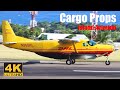 Cargo props in action  dhl cessna caravan  air cargo carriers short 360  st kitts departures