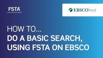 How to... do a basic search, using FSTA on EBSCOhost