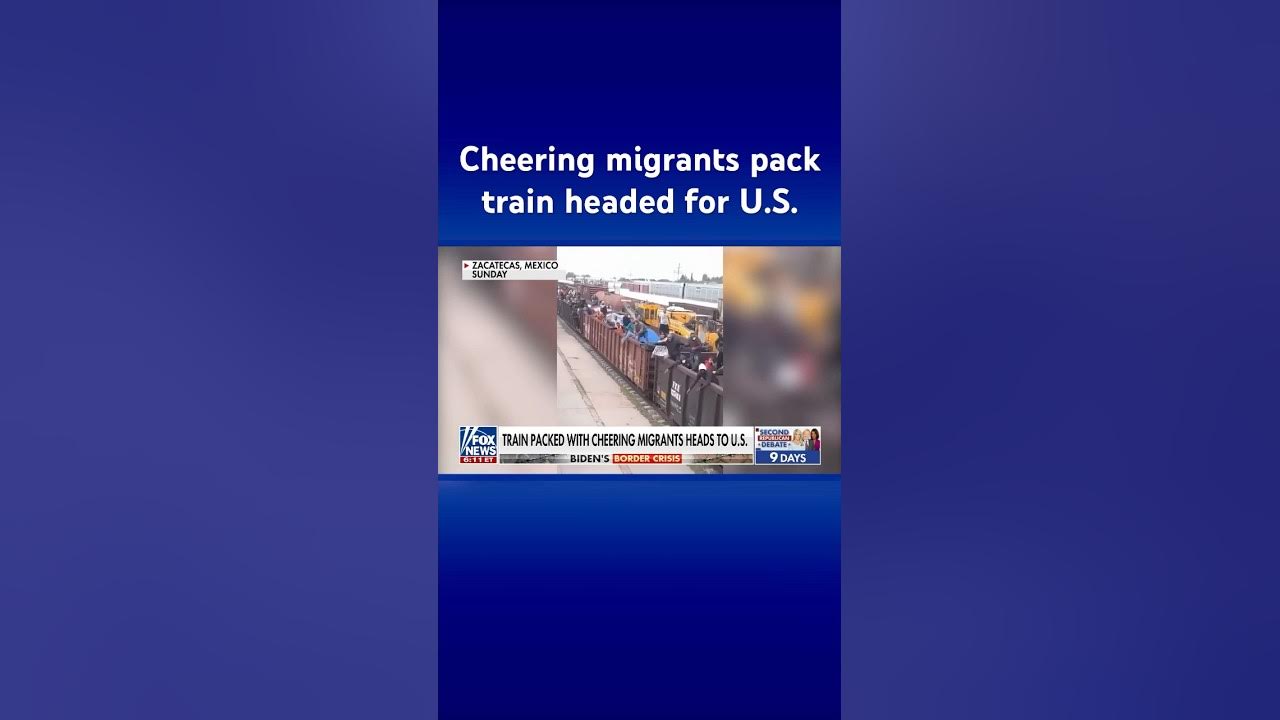 WATCH: Shocking footage shows migrants cheering as a packed train heads to US border #shorts