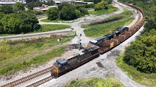 A CSX Rail Train, CSX Light Engines, NS Stacks Meet a Freight and other Random Trains