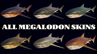 ALL MEGALODON SKINS | JURASSIC WORLD EVOLUTION 2
