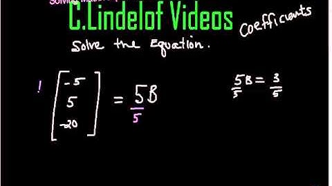Solving Matrix Equations Inverse NOT needed