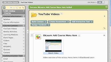 BbLearn: Build Content - YouTube Video