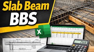 How to Calculate BBS for Slab &amp; Beam in Excel Sheet | Bar Bending Schedule Hindi | Part-32