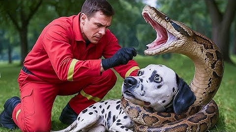 Giant Python Attacks Dalmatian — Dramatic Backyard Rescue