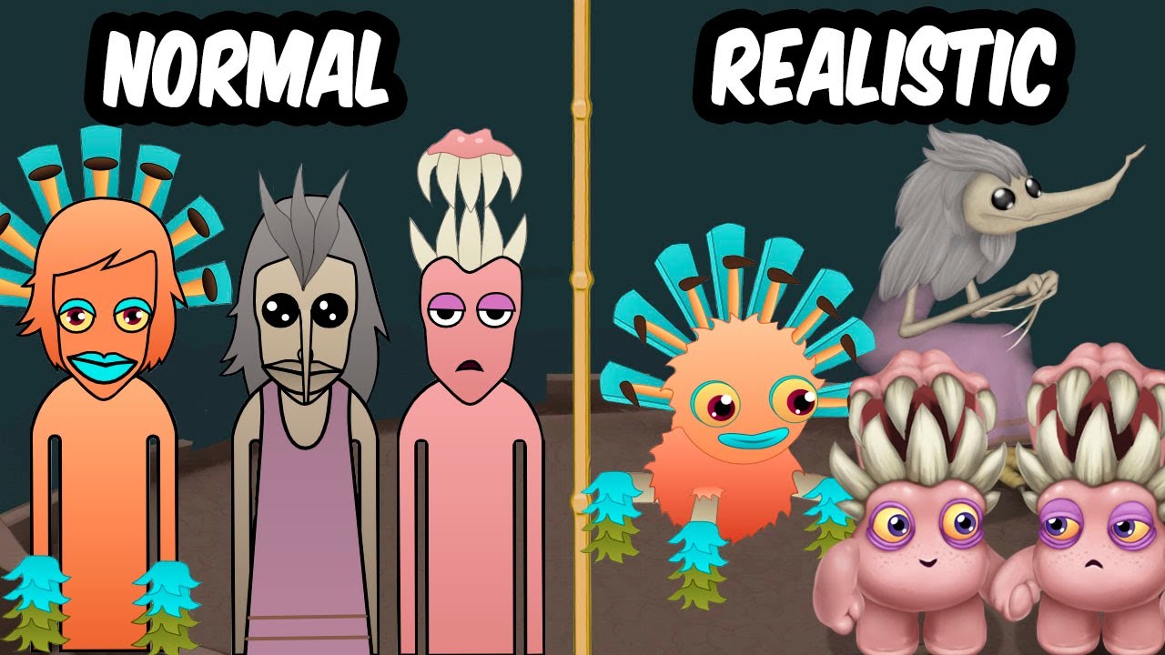Msm Tll Rigs MonsterBox CALAMITY ISLAND REALISTIC VS NORMAL | MSM TLL Incredibox ...