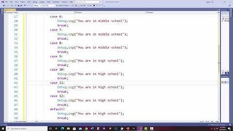 Switch Case Statements in Unity with C#