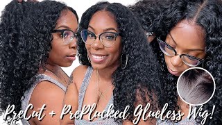 PreCut PrePlucked Best Wig For Beginners QUICK Wig Install w/ Waterwave Curl Texture CurlyMe Hair