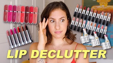 DECLUTTERING MY MAC + DRUGSTORE LIP PRODUCTS! | Jamie Paige