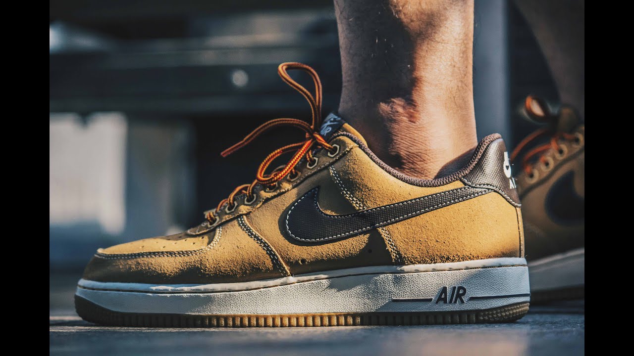 air force 1 low wheat on feet