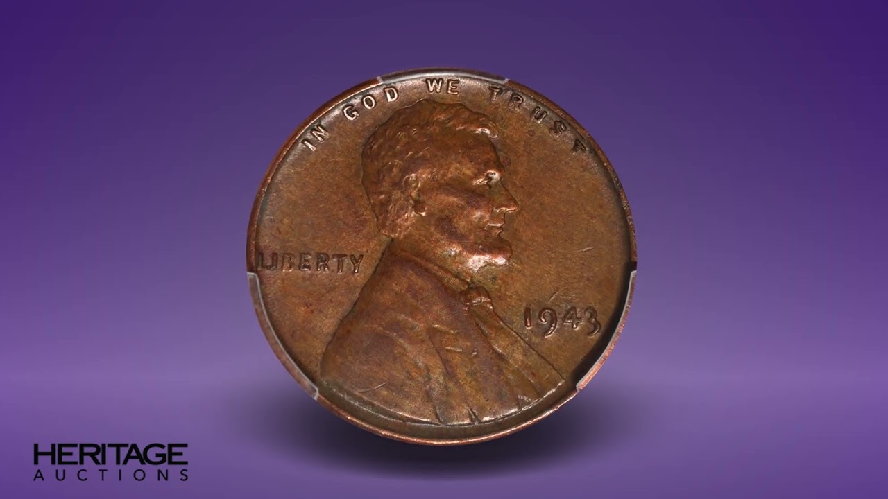 1943 1C Struck on a Bronze Planchet AU50 PCGS. Lincoln Cents
