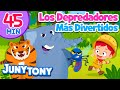 🦁🦖 Los Depredadores Más Divertidos | ¡Leones, Tigres, Dinosaurios y Más! | JunyTony en español