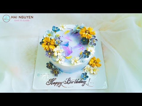 How to Make Beautiful Flower Cake and Simple Decorate  Cch Lm Mt Chic Bnh Hoa p V n Gin