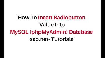 insert radio button values into database c#4.6 mysql phpmyadmin