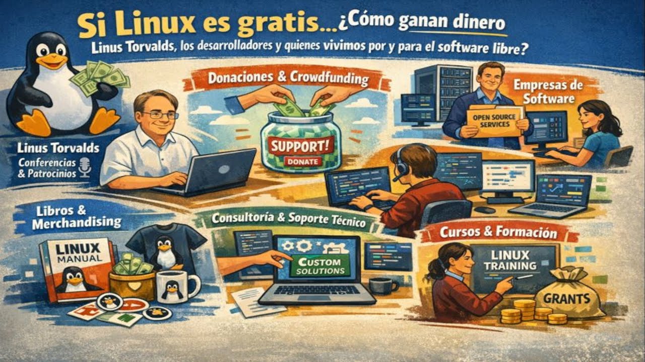 Si Linux es gratis… ¿cómo ganan dinero Linus Torvalds, los desarrolladores?