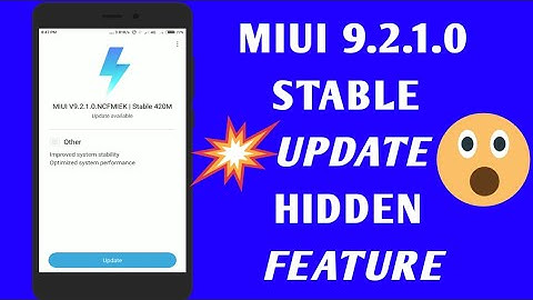 Miui 9.2.1.0 Stable Update for Redmi Note 4 | New Features | Full Details | Explain | Hindi