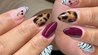 The perfect summer to fall nail design 🍒✨🖤
