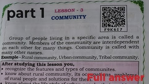 || 5th STD EVS||lesson -3 community||Full answer