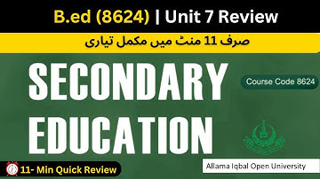 8624 book review | B.ed AIOU | Chapter 7 Review