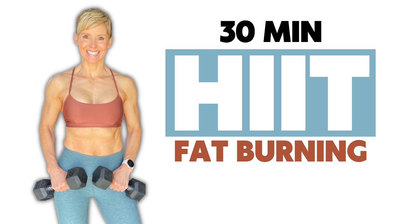 30 Minute FULL BODY HIIT WORKOUT with Light Weights - Fat Burning - No Repeats