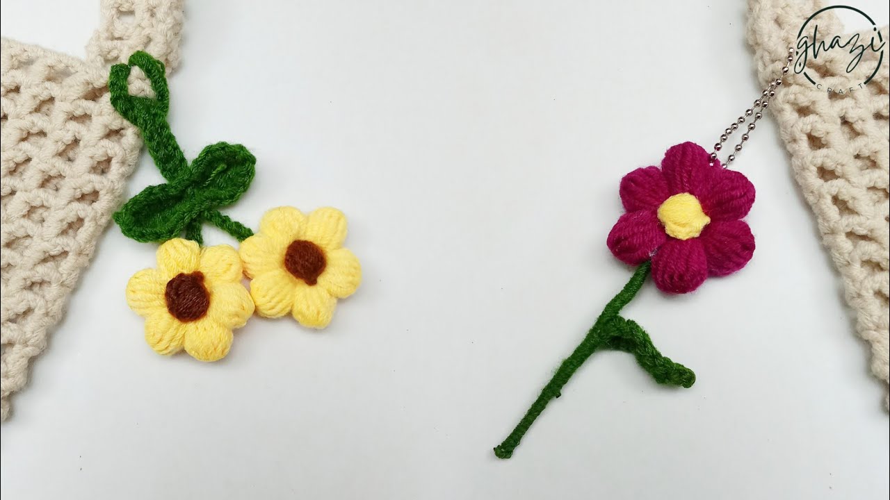 Crochet Daisy Keychain / Easy Crochet Daisy Keychain 
