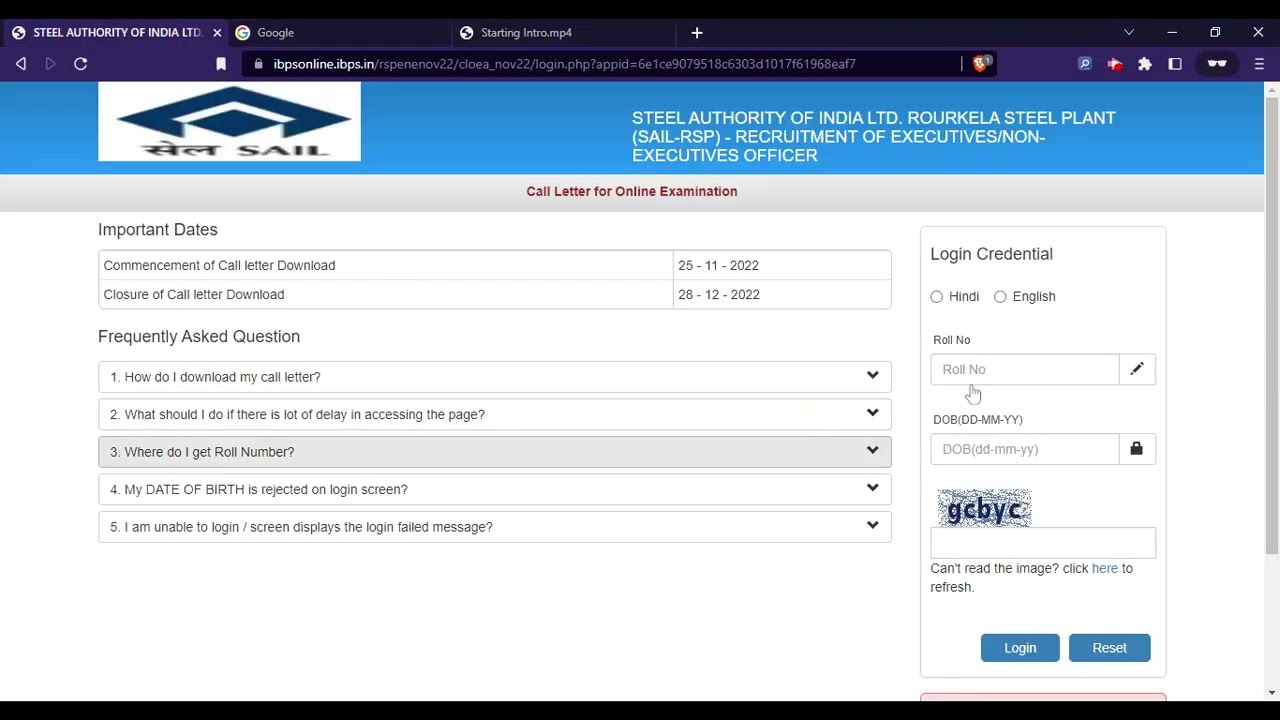 SAIL Rourkela Admit Card 2022 (Released) - Check SAIL 2022 Admit Card Here
