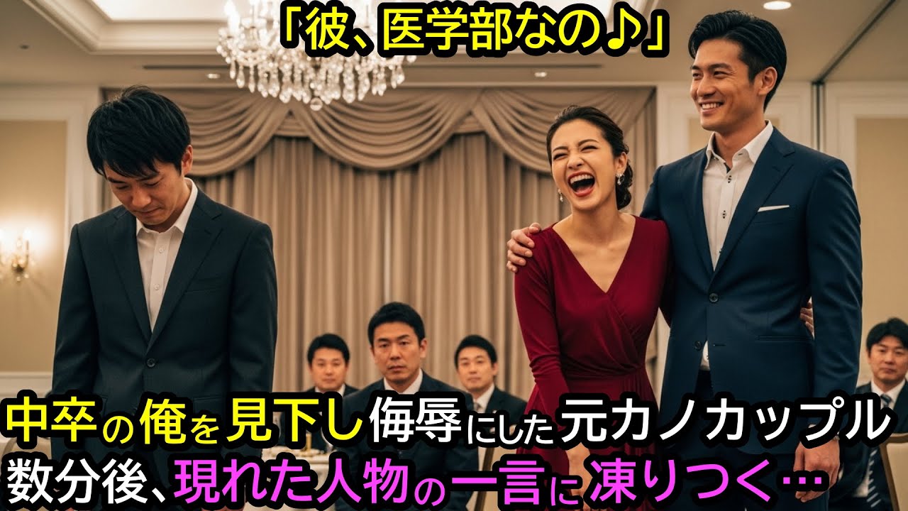 「彼、医学部なの♪」中卒の俺を見下し侮辱した元カノカップル。数分後、現れた人物に凍りつく…