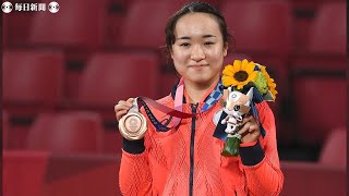 【スライドショー】伊藤美誠が銅メダル　卓球女子シングルスで日本初