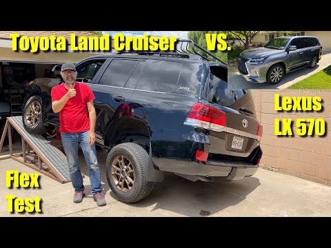 2020 Toyota Land Cruiser vs. 2020 Lexus LX 570 서스펜션 플렉스 테스트: 200 시리즈 프레임 트위스트 전투