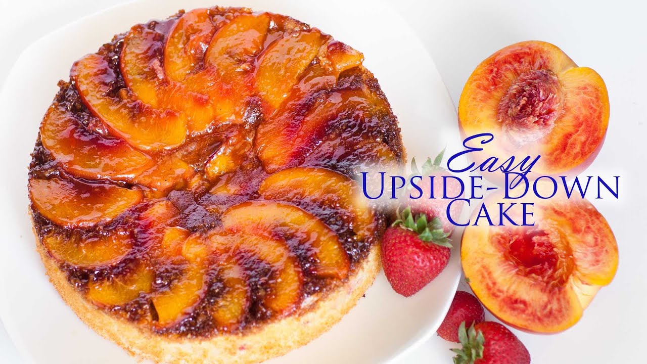 Easy Nectarine & Strawberry Upside Down Cake Recipe
