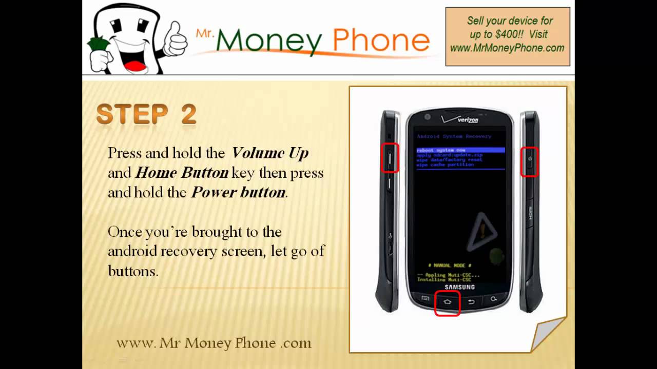 HARD RESET Samsung Droid Charge (external) Default Reset to FACTORY settings Video sell your phone for cash