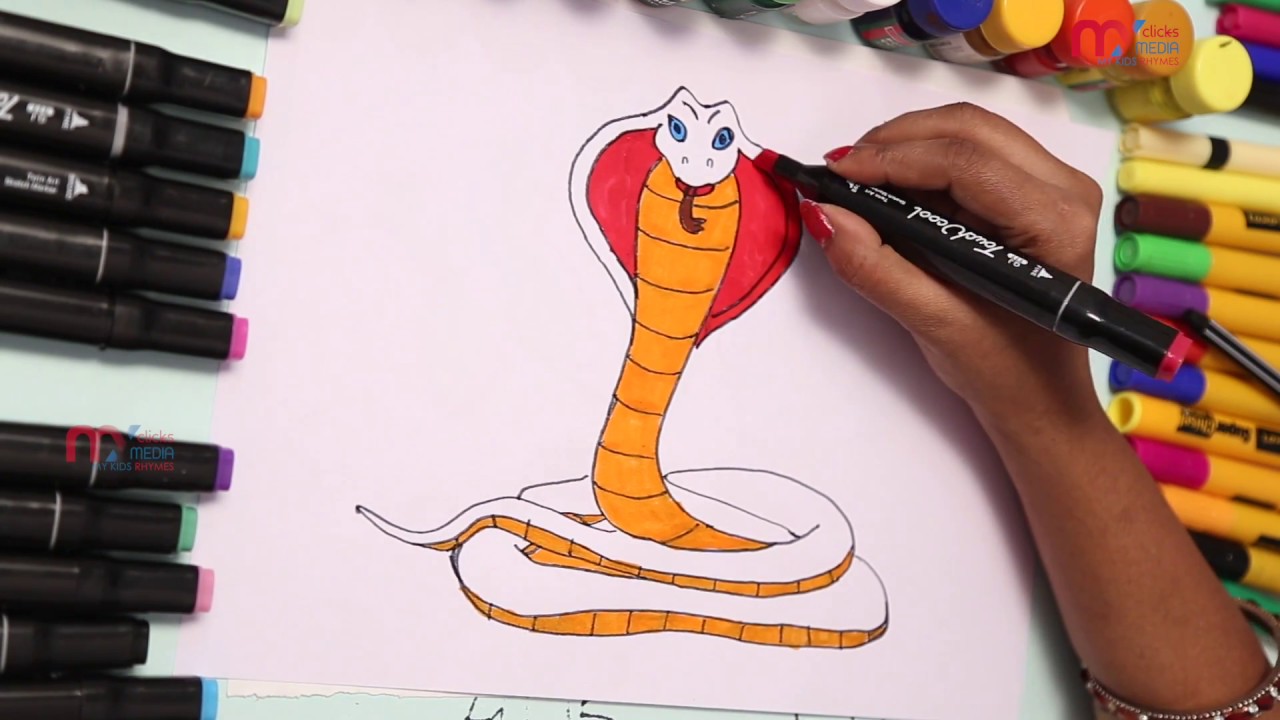 How to Draw a Snake    Kids Learn Colors With Snake Step By Step    My Kids  Rhymes