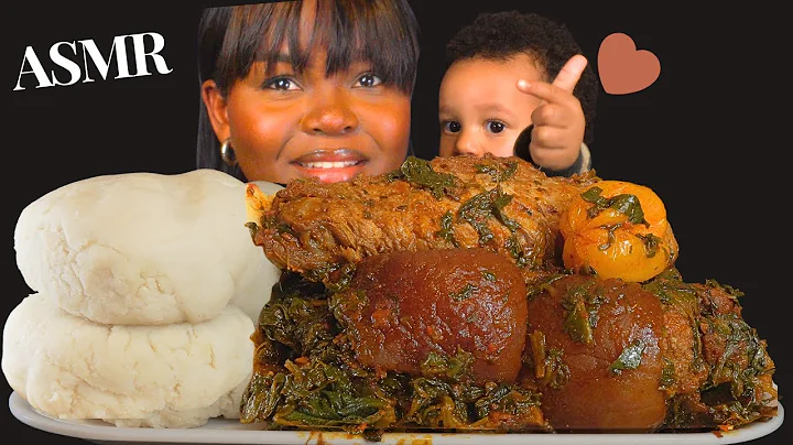 ASMR FUFU & VEGETABLE EFO RIRO SOUP MUKBANG |BBQ turkey wings | No Talking) Soft Eating Sounds