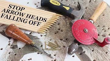 How to stop arrow heads falling off in the target, pin on brass piles points, arrow making
