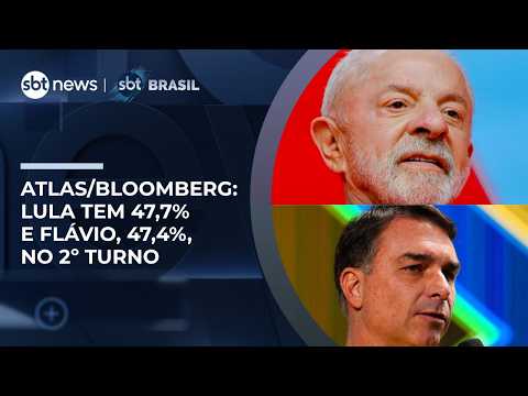 Atlas/Bloomberg: Lula has 47.7% and Flávio Bolsonaro, 47.4%, in a potential runoff | #SBTBrasil