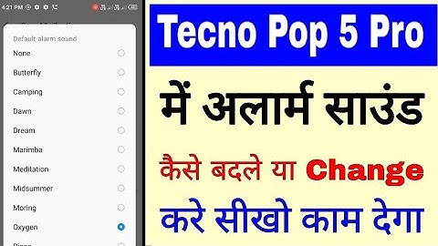How to change alarm sound in Tecno Pop 5 pro।Tecno Pop 5 pro me alarm sound kaise badle/change kare